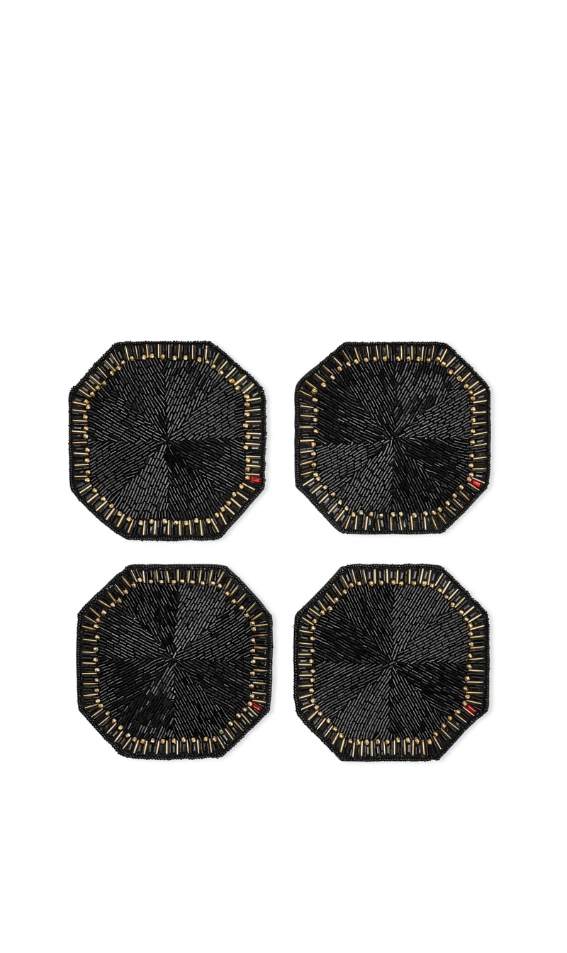 

Kim Seybert Black Louxor Coaster In Black, Set Of 4 | The Deal Outlet