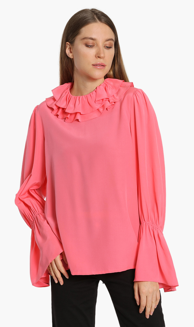 

Tory Burch Ruffle Long Sleeves Blouse