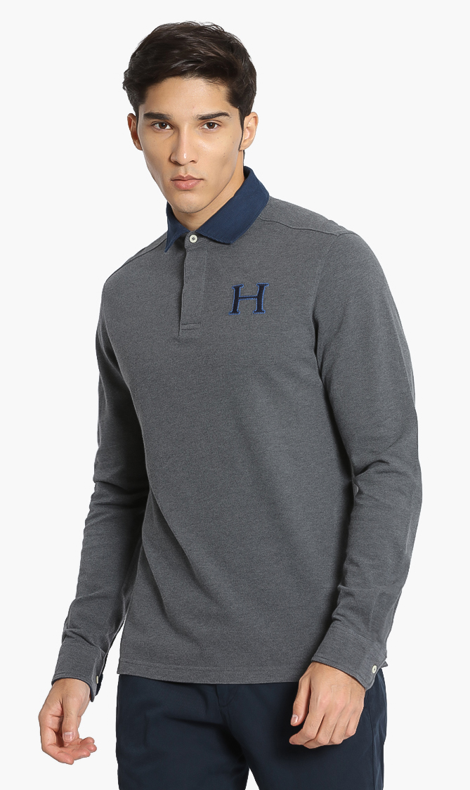 

Hackett London Corduraoy Collar Long Sleeves Polo Shirt
