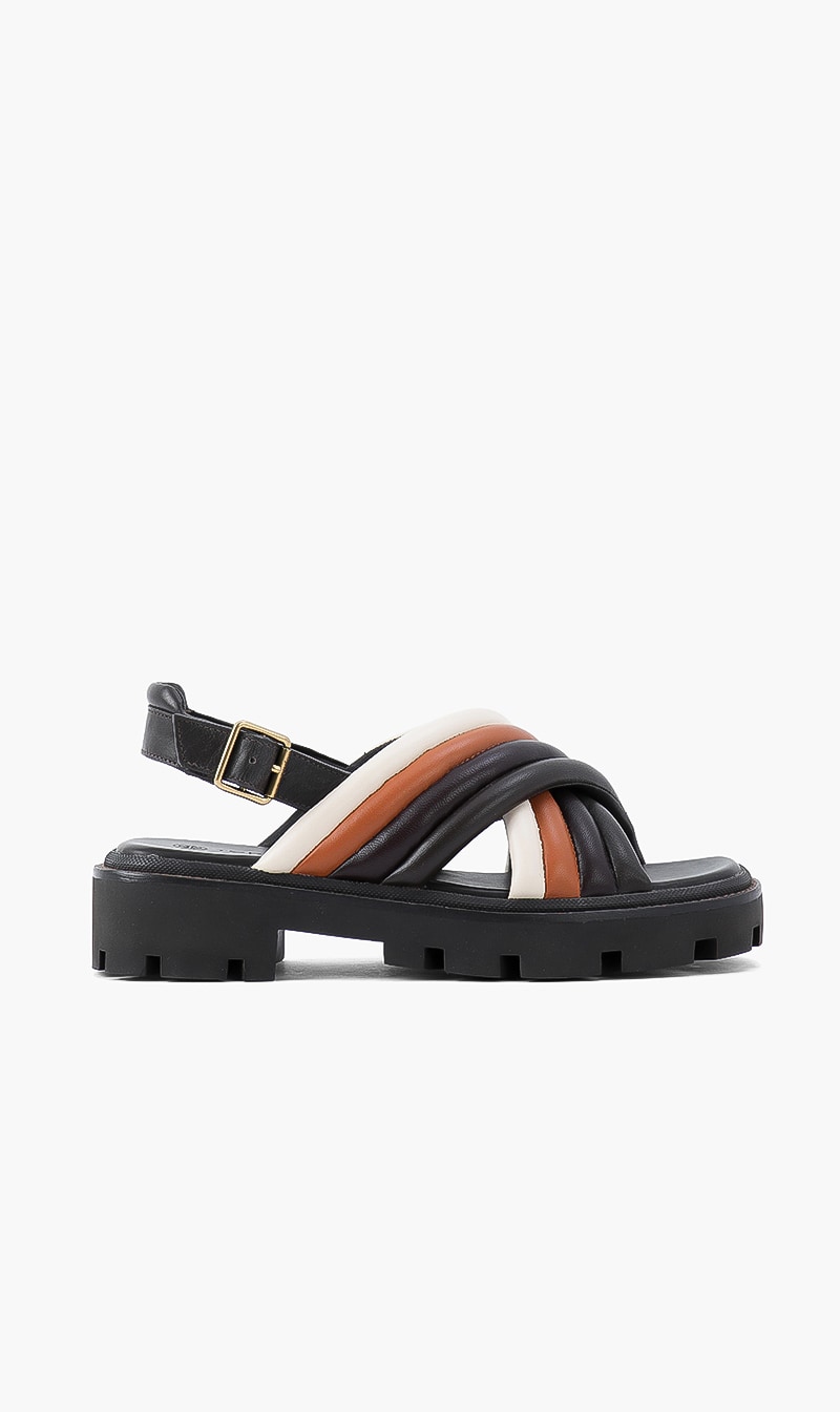 

Tory Burch Brown Lug Sole Sandals for Women | The Deal Outlet