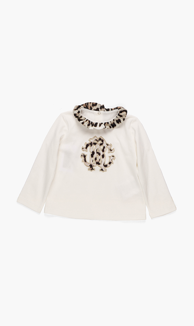 

Roberto Cavalli Embroidered Logo Long Sleeve T-shirt