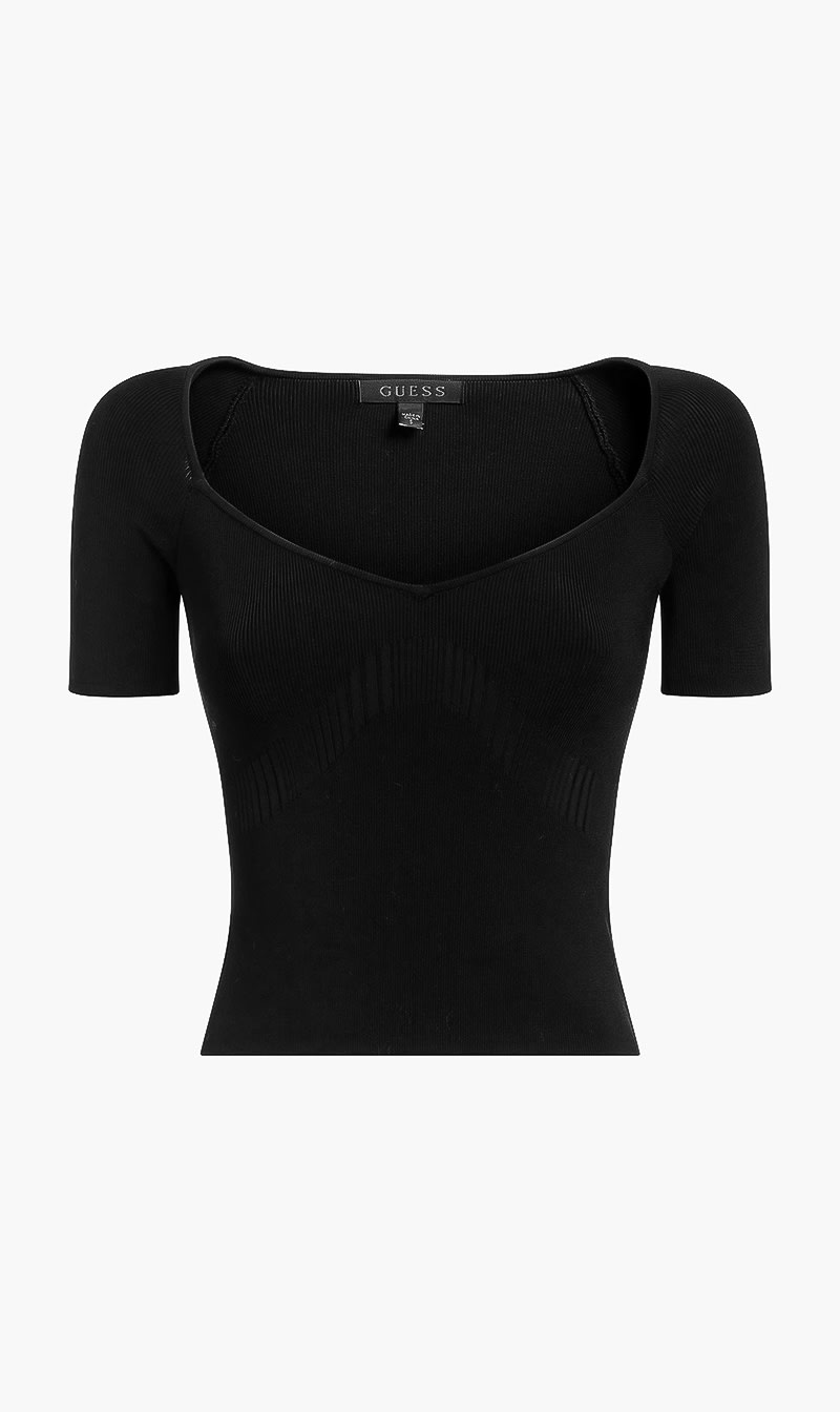 

Ribbed Mirage Top, Black