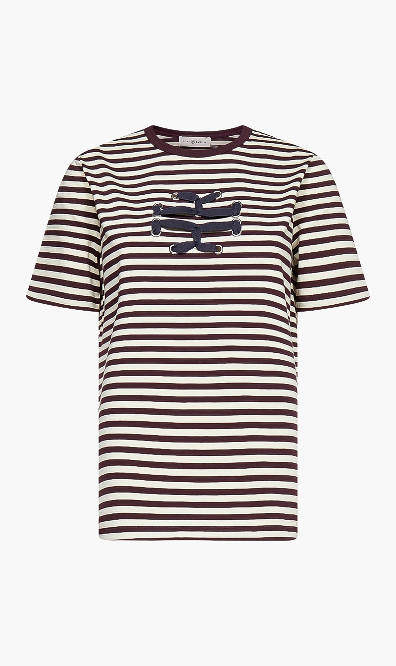 

Striped Logo T-shirt, Brown