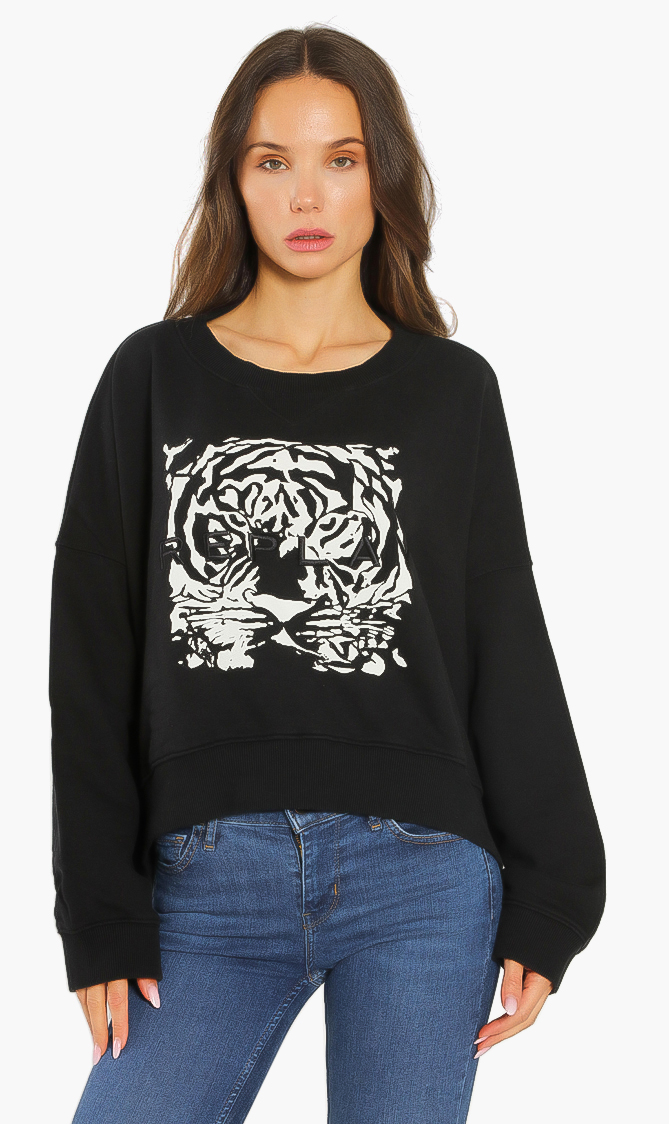 

Replay Tiger Head Crop Sweatshirt