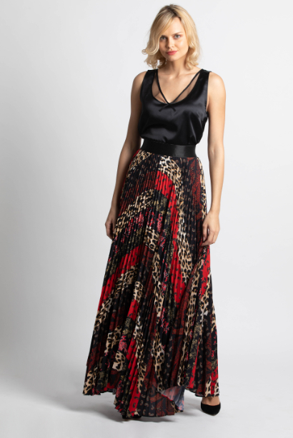 

Alice & Olivia Katz Sunburst Pleated Handkerchief Skirt