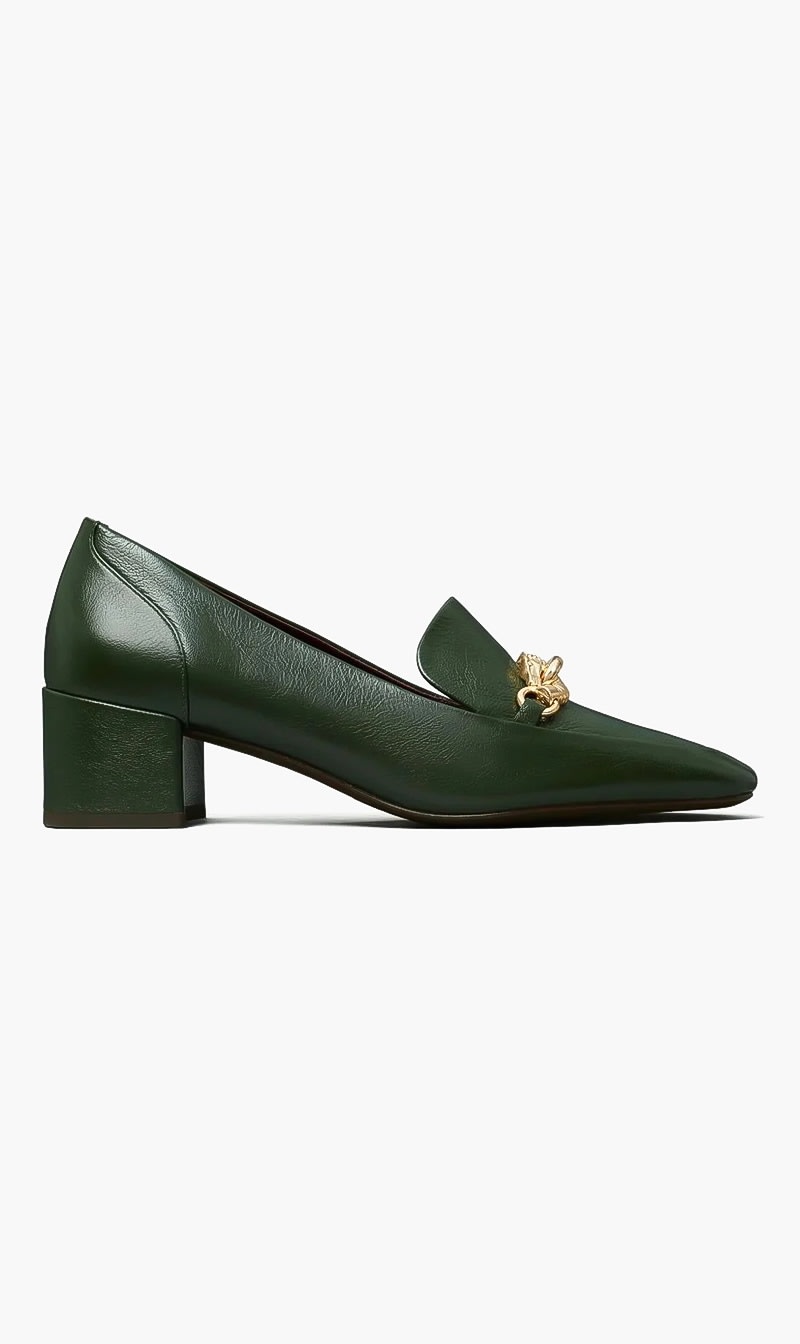 

Tory Burch Green Jessa Heeled Loafer 45mm for Women | The Deal Outlet