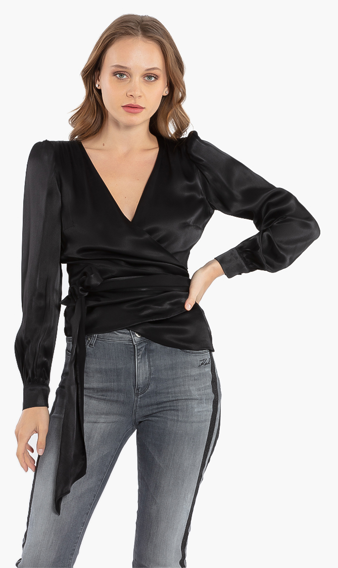 

Michael Kors Sateen Wrap Top
