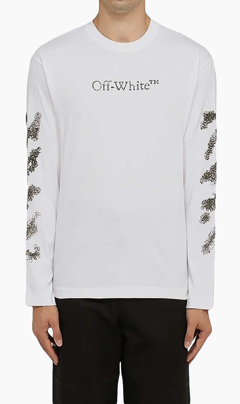 

Off-white White Diags Bit Book Skate Ls Tee White Black for Men | The Deal Outlet