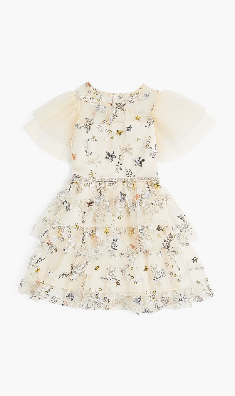 

Star Mesh Midi Dress, White