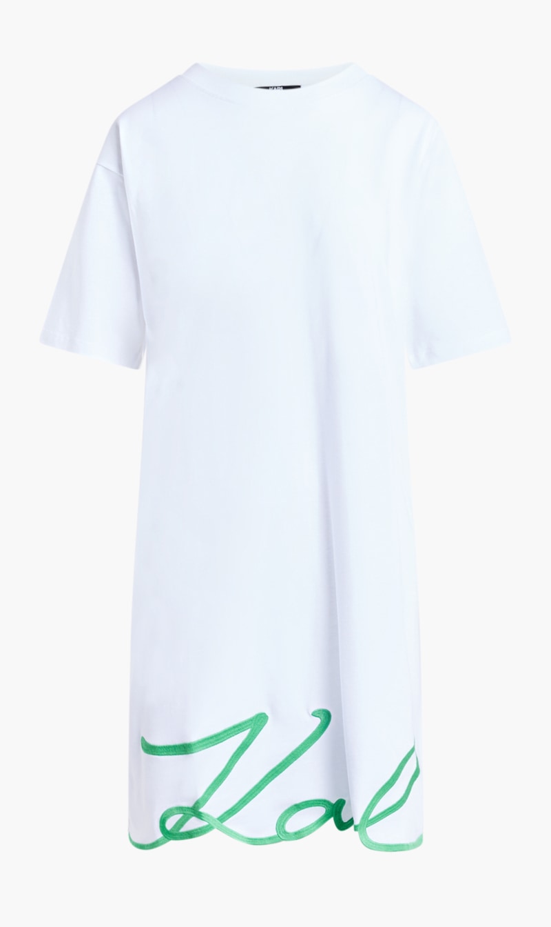 

Karl Lagerfeld White Karl Signature Hem Dress for Women | The Deal Outlet