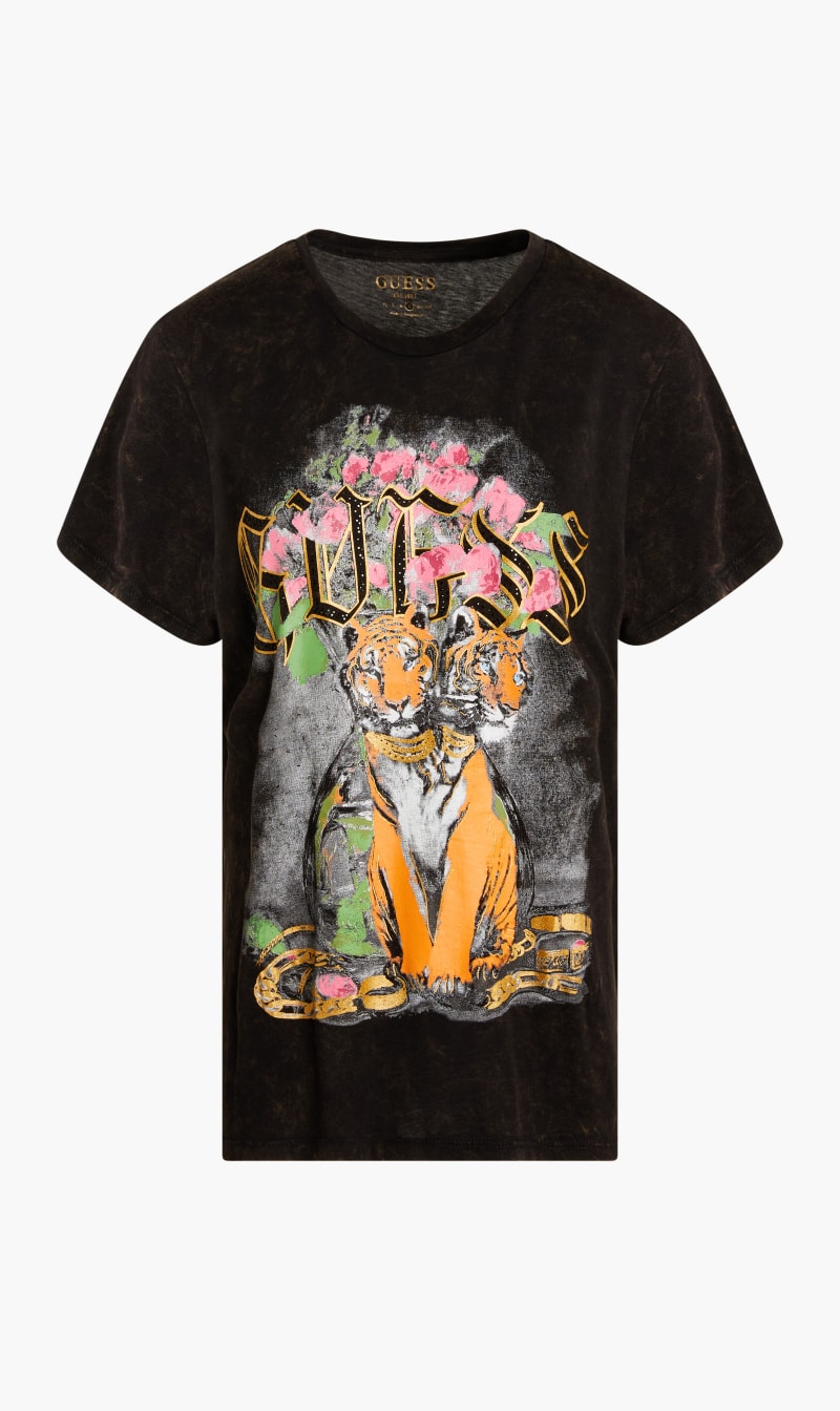 

Short Sleeve Tiger Print T-shirt, Black