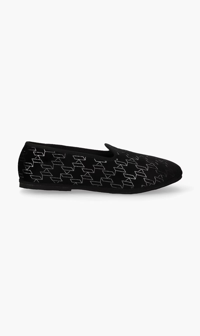 

Karl Lagerfeld Black Klara Iii-monogram Slipper for Women | The Deal Outlet