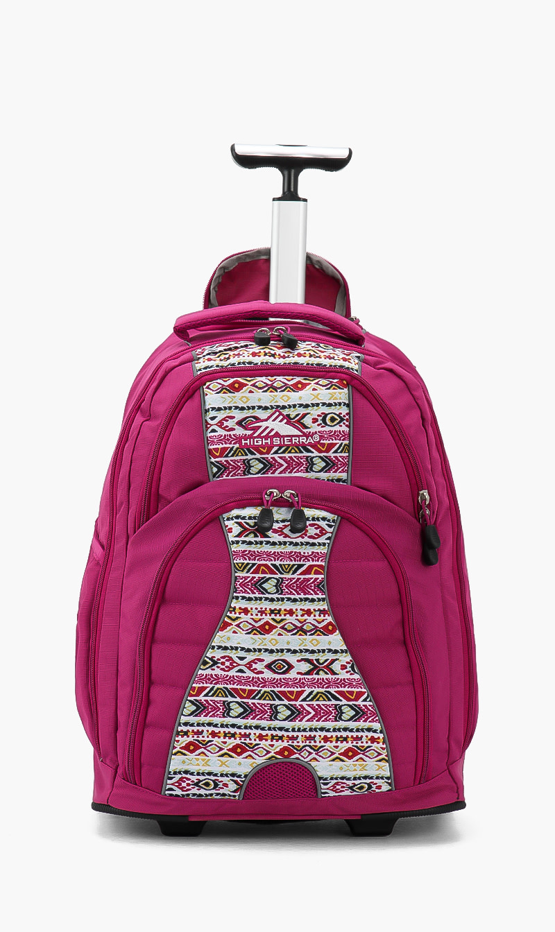 

Macrame Wheeled Backpack, Pink