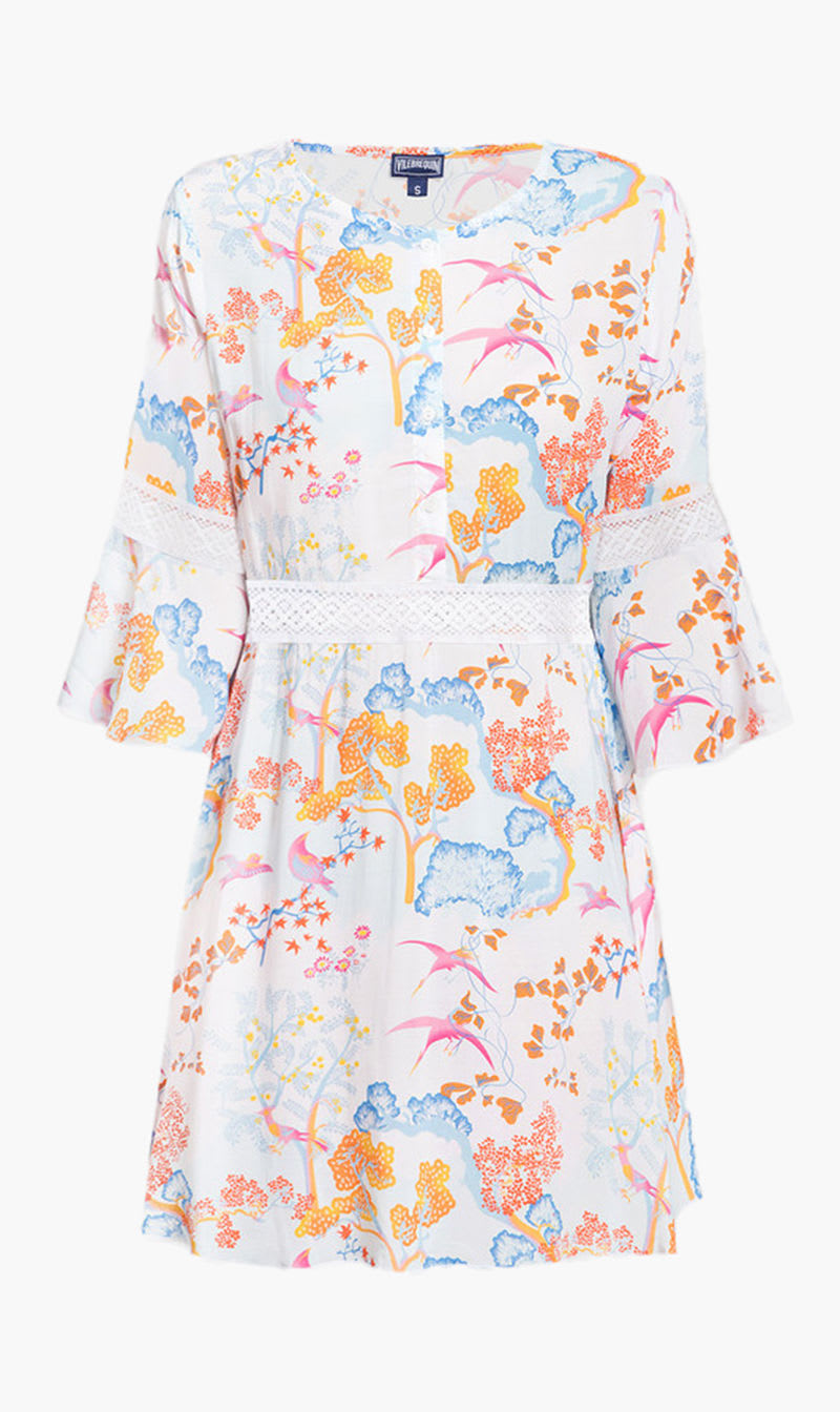 

Vilebrequin White Lyset Printed Mini Dress for Women | The Deal Outlet
