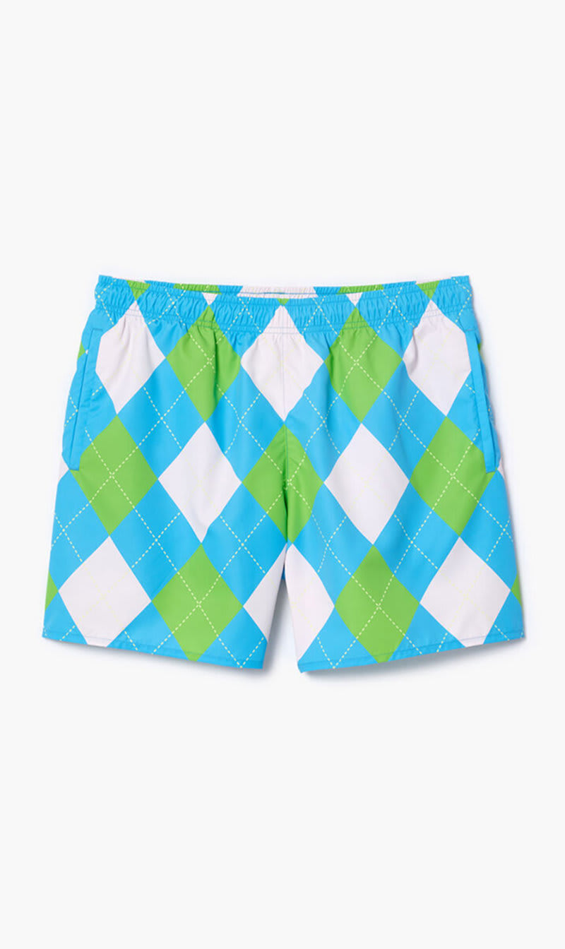

Lacoste Blue Printed Swim Trunks for Men | The Deal Outlet