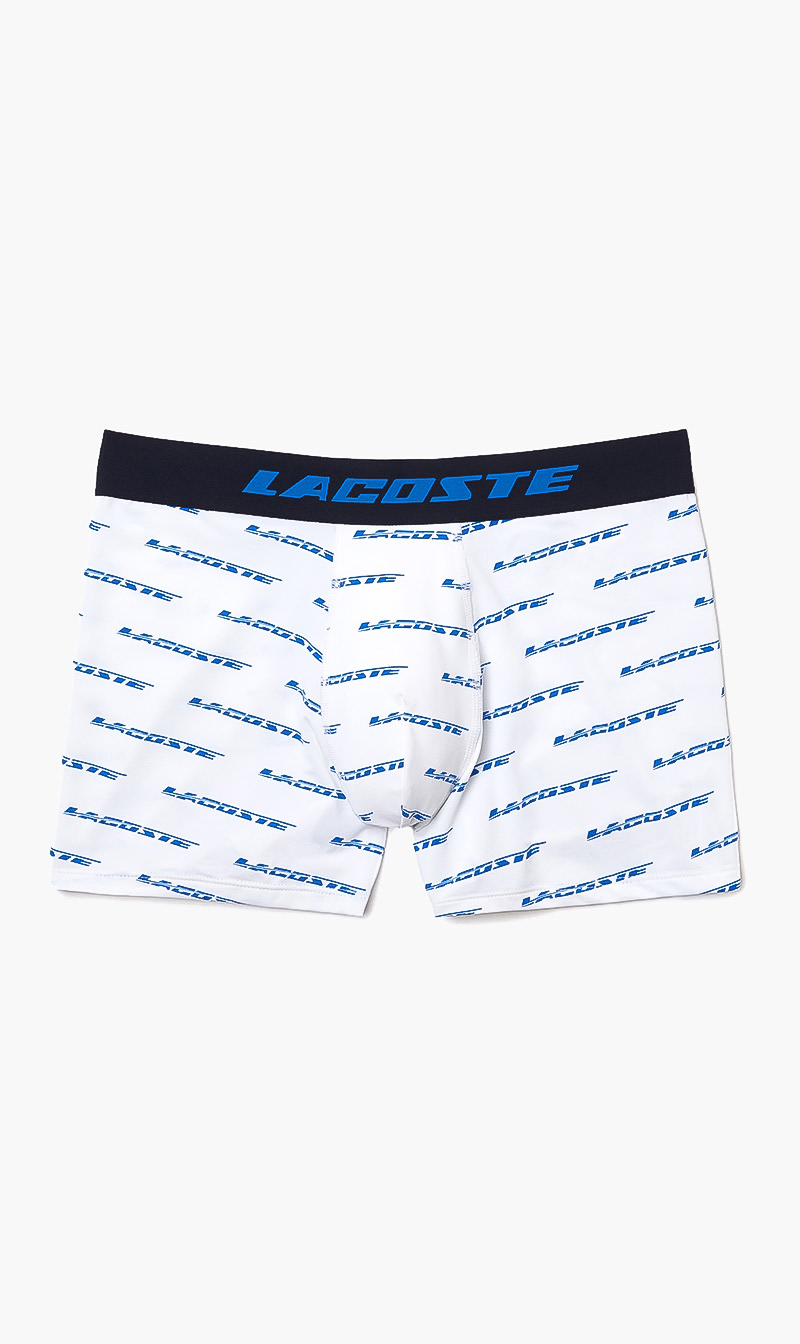 

Lacoste White Motion Microfiber Graphic Logo Trunks for Men | The Deal Outlet