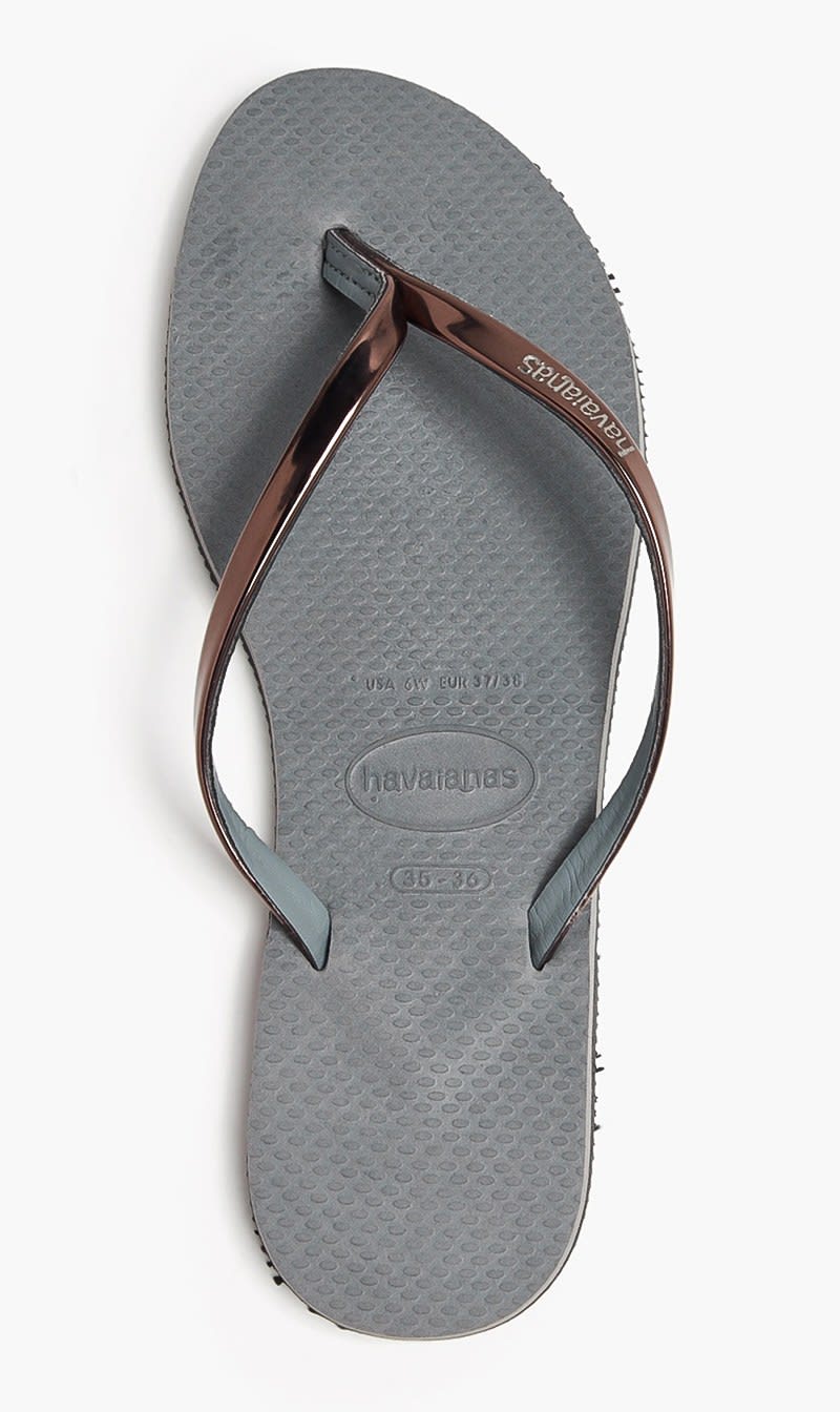 

Havaianas Silver Hav You Metallic Steel Grey for Women | The Deal Outlet