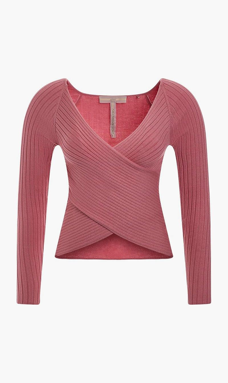 

Guess Pink Sabine Ls Swtr for Women | The Deal Outlet