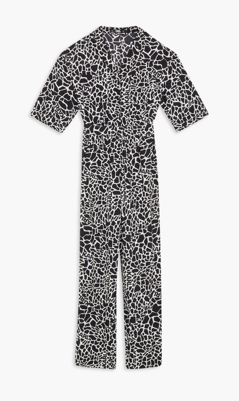 

Karl Lagerfeld Black Printed Jumpsuit for Women | The Deal Outlet