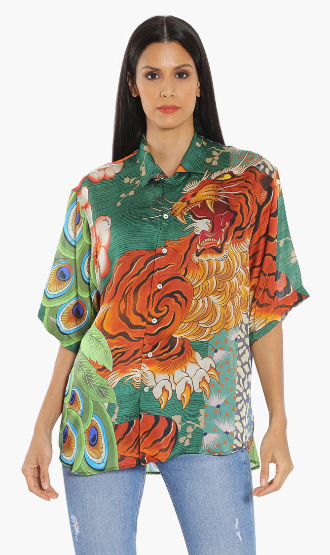 

Dsquared2 Jungle Tiger Silk Shirt