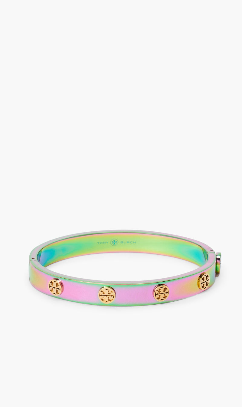 

Tory Burch Gold Miller Stud Hinge Bracelet for Women | The Deal Outlet