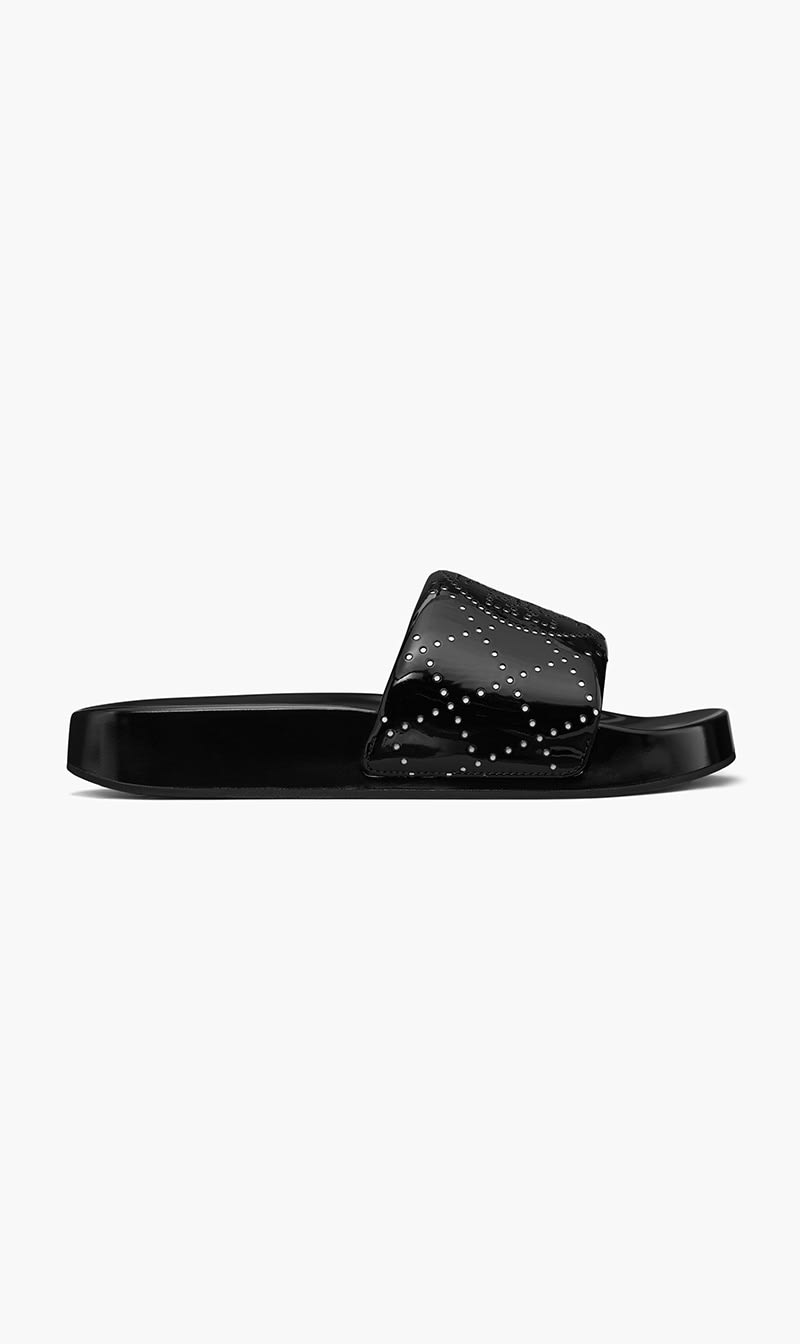 

Tory Burch Black Double T Pool Slide for Women | The Deal Outlet