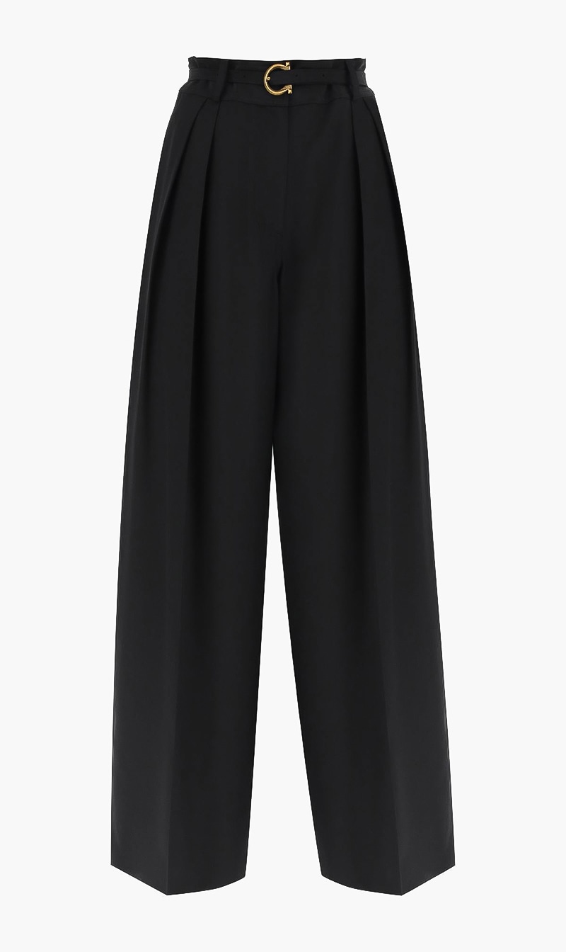 

Silk Marcocaine Trousers, Black