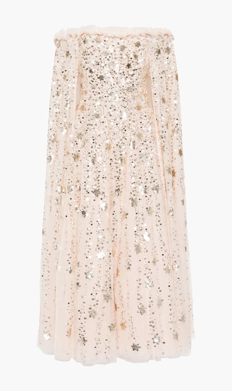 

Needle & Thread Beige Shooting Stars Cape Ankle Gown for Women