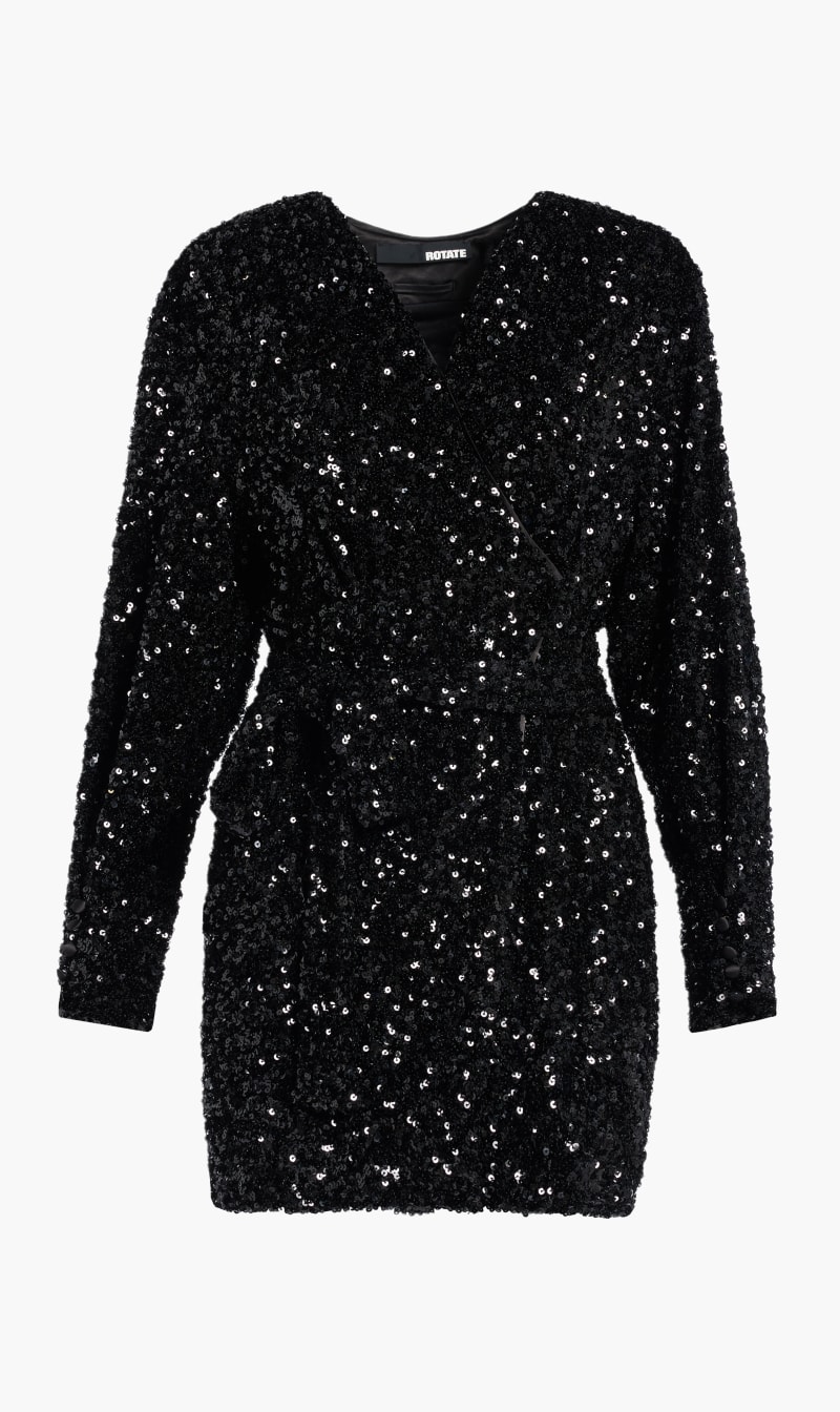 

Rotate Birger Christensen Black Samantha Dress for Women | The Deal Outlet