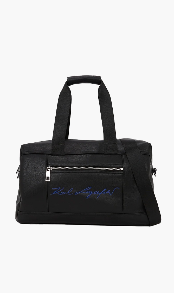 

Karl Lagerfeld Black K Essential Sign Weekender for Men | The Deal Outlet