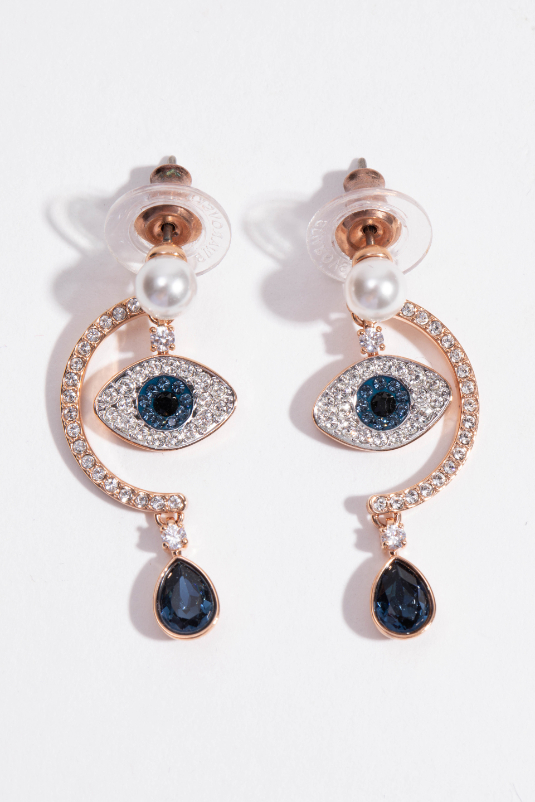 

Swarovski Duo Evil Eye Pearl Earrings