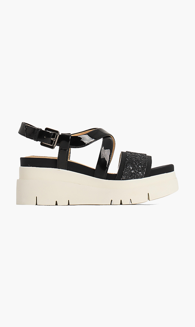 

Geox Radwa Glitter Leather Platform Sandals
