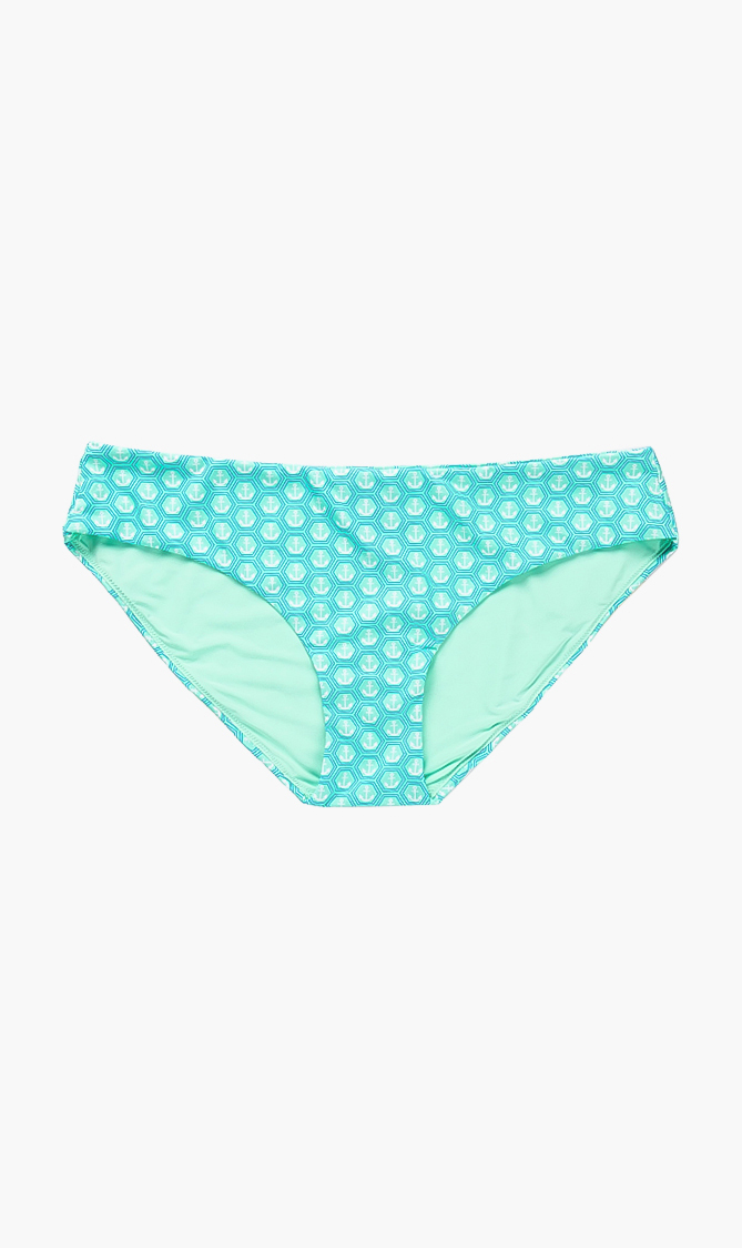 Frisbee Anchor Print Bikini Bottom, Green