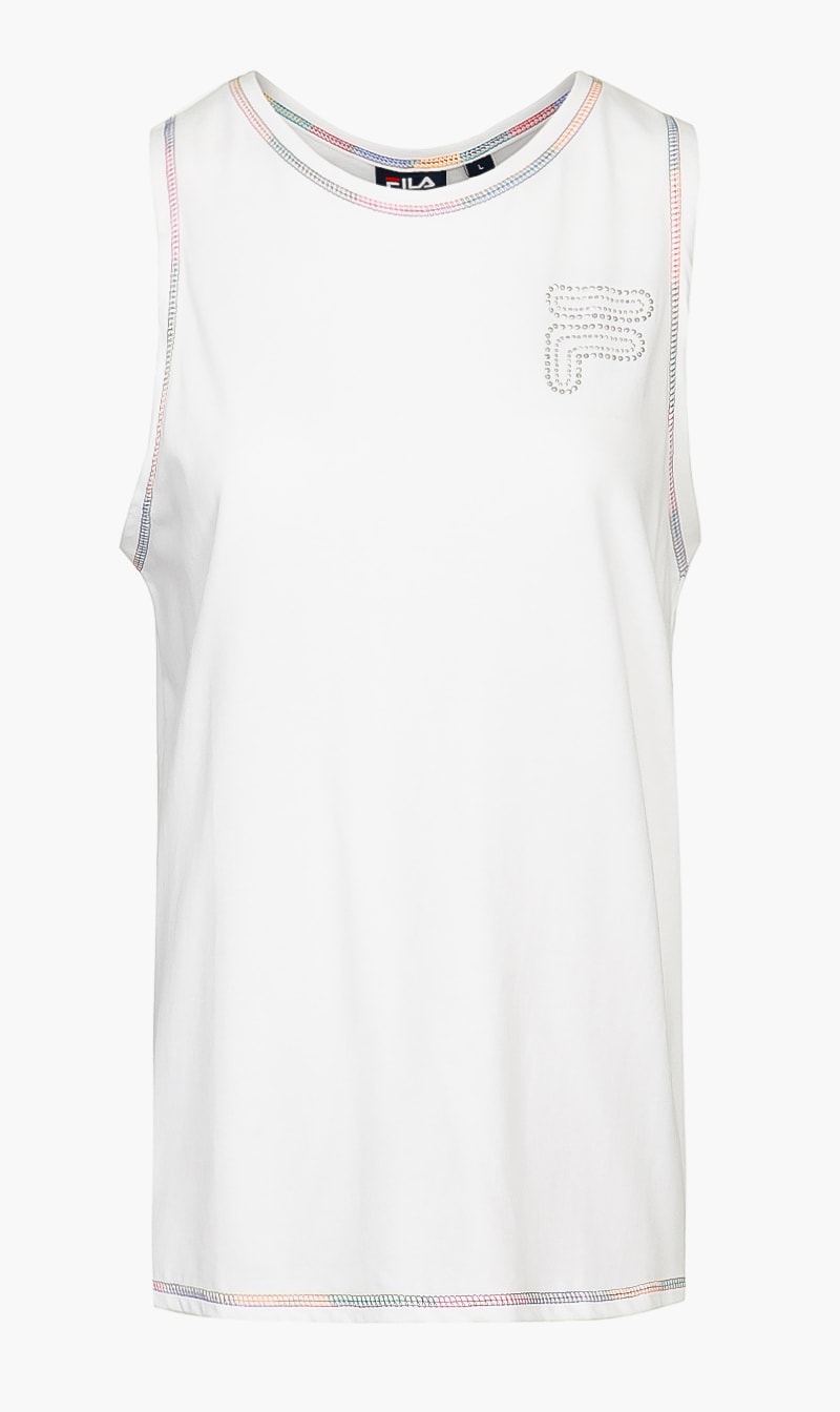 

Fila White Fleur Tank Top for Women | The Deal Outlet