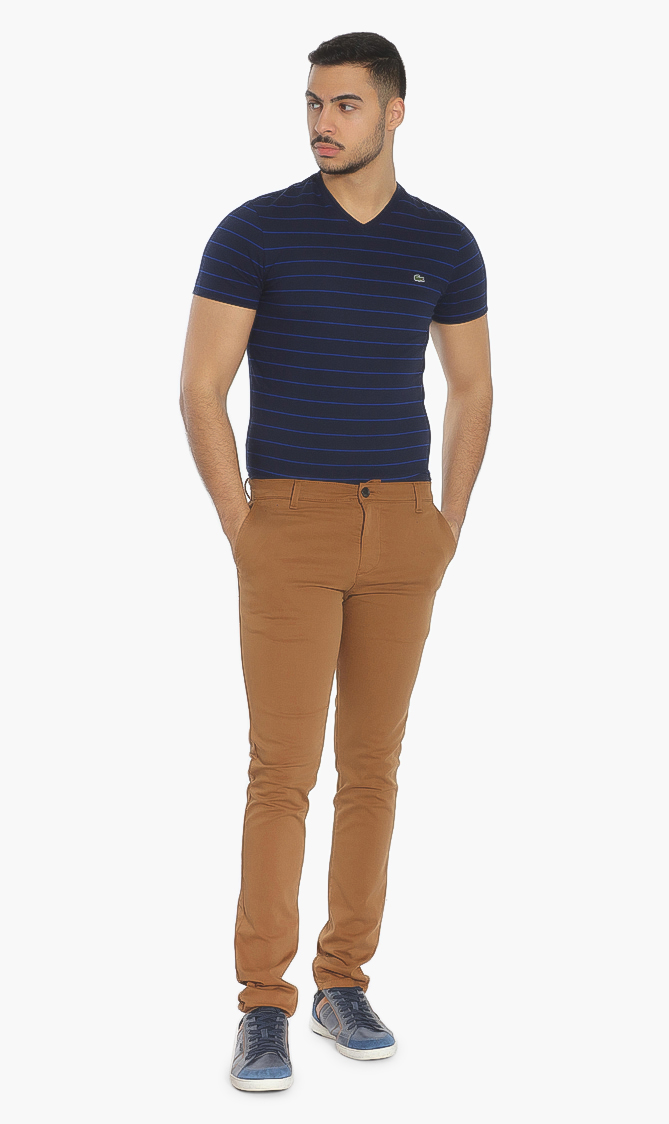 

Embroidered Logo Chino Pants, Brown