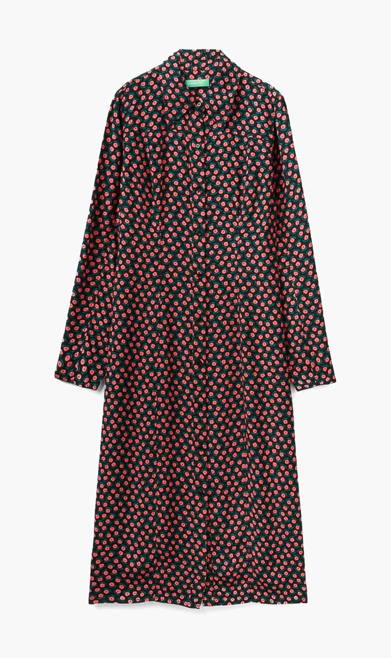 United Colors Of Benetton Red Printed Midi Dress for Women