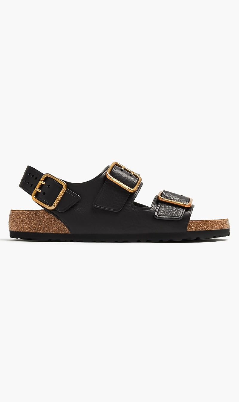 

Birkenstock Black Milano Bold Regular Width Sandals for Men | The Deal Outlet