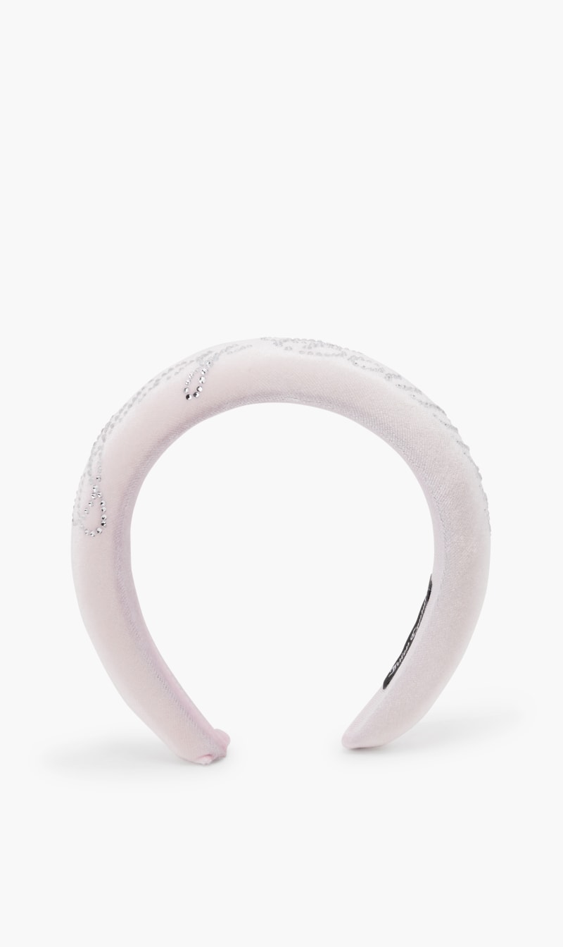 

Velour Headband With Diamante, White