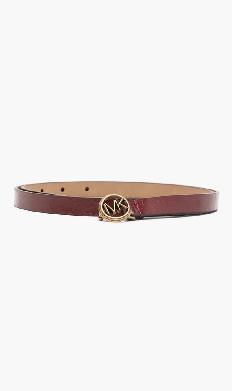 

Michael Kors Red 16mm Logo Charm Skinny Belt for Women | The Deal Outlet