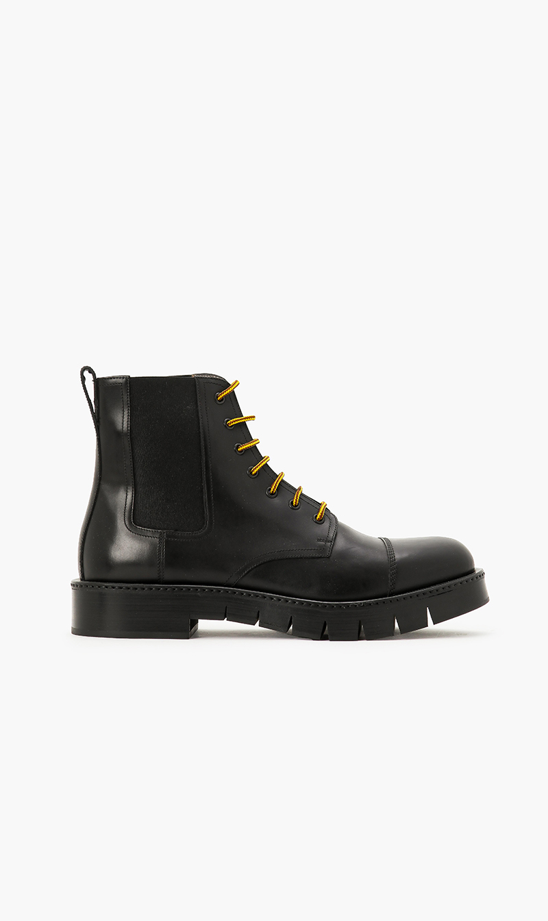 

Salvatore Ferragamo Rosco Leather Combat Boots