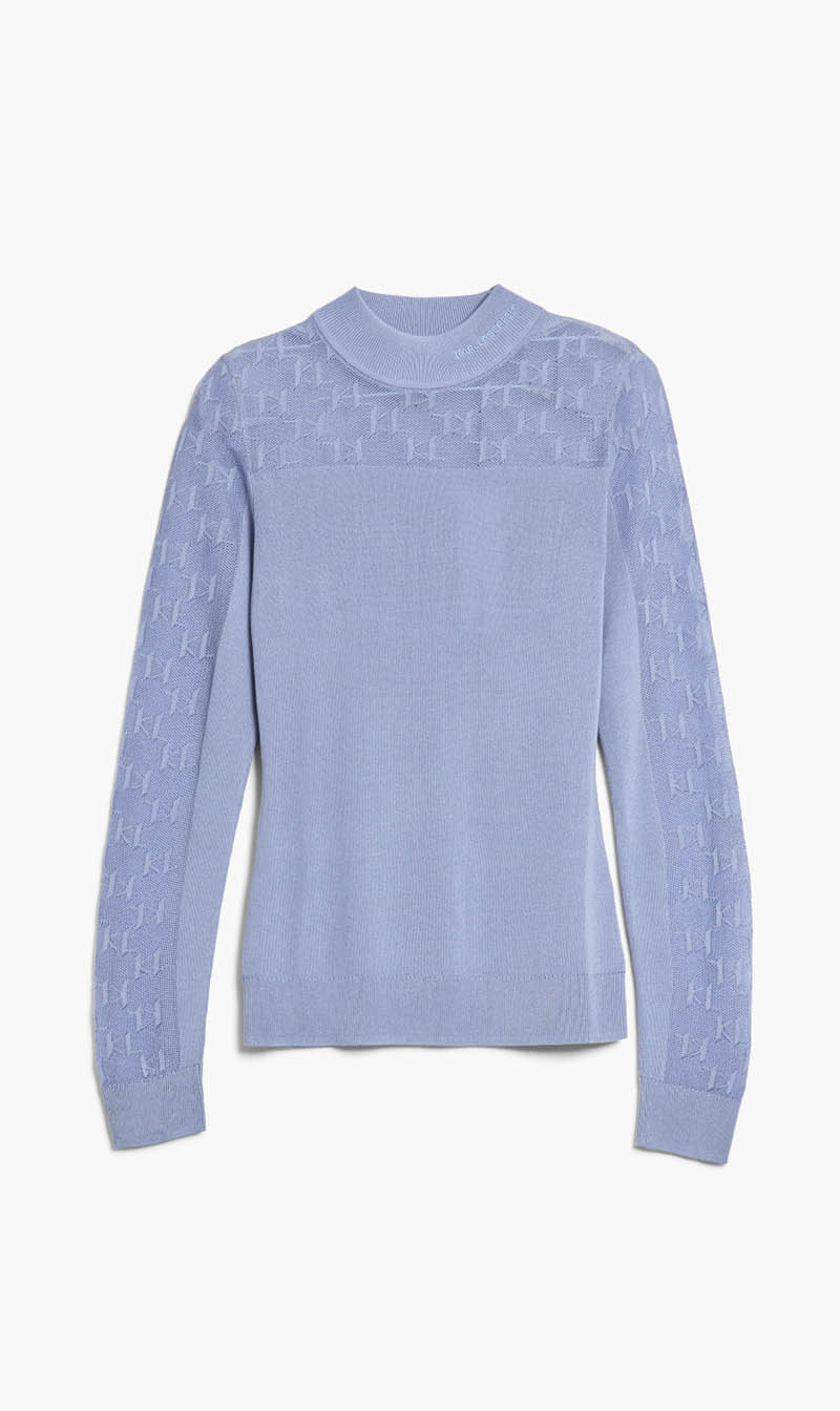 

Karl Lagerfeld Purple Lightweight Logo Turtleneck for Women | The Deal Outlet