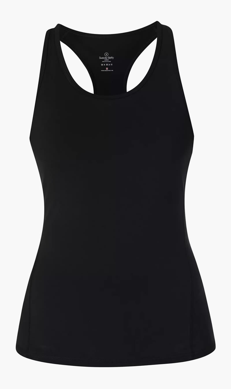 

Sweaty Betty Black Power Medium Impact Gym Tank for Women | The Deal Outlet