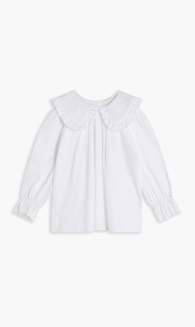 

Hucklebones White Ruffle Collar Blouse for Girls | The Deal Outlet