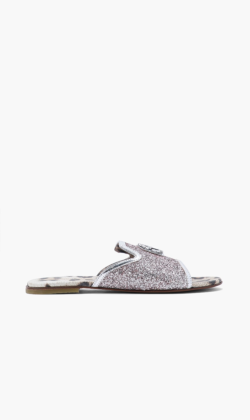 

Roberto Cavalli Leather Open Toe Flats