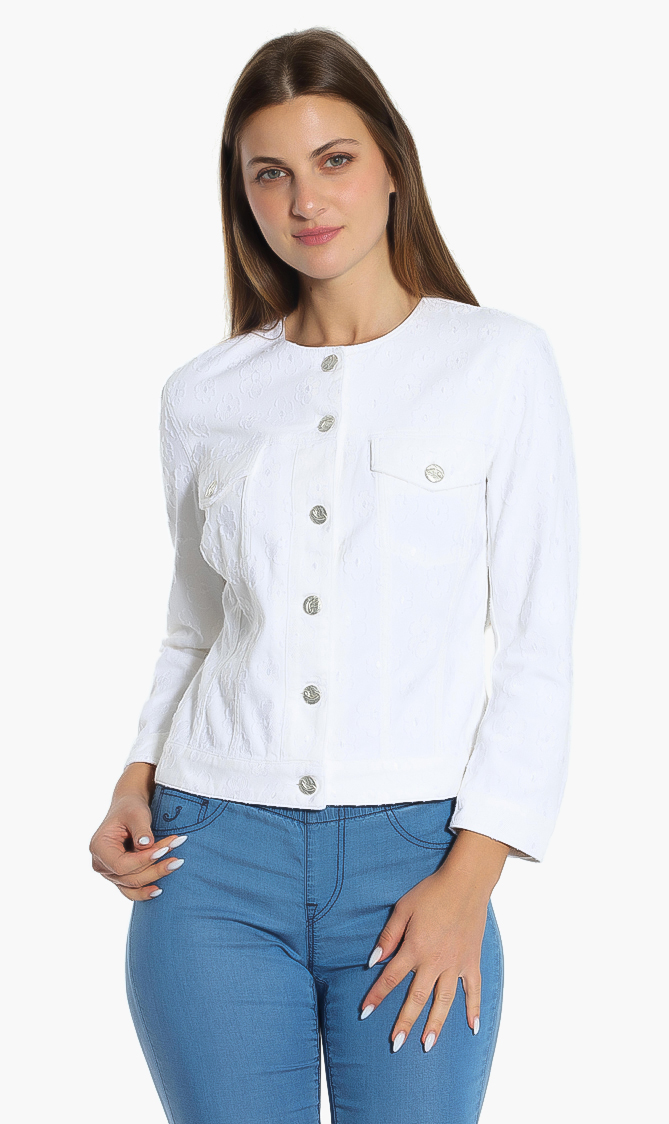 Butterfly Print Jacket, White