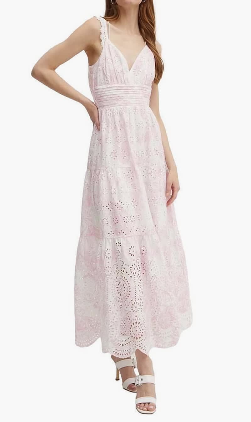 

Guess Pink Sl Palma Long Dress for Women | The Deal Outlet