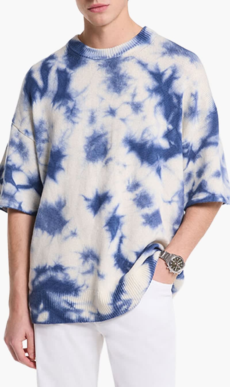 Michael Kors Blue Tie Dye Print Sweater for Men