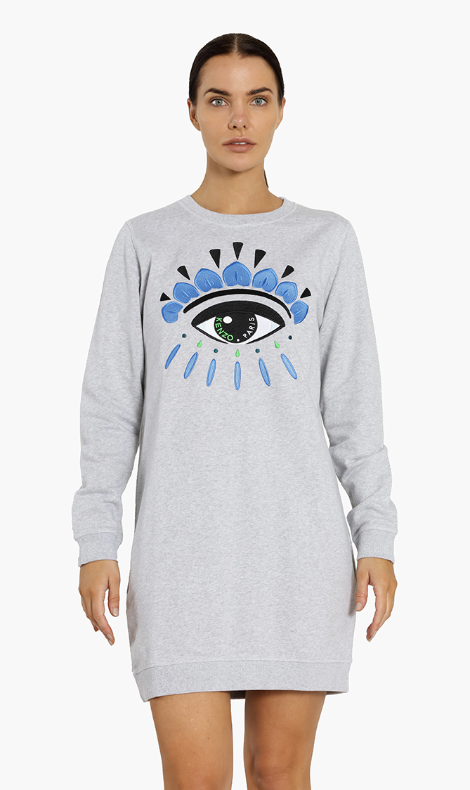

Classic Eye Sweatshirt Dress, Grey