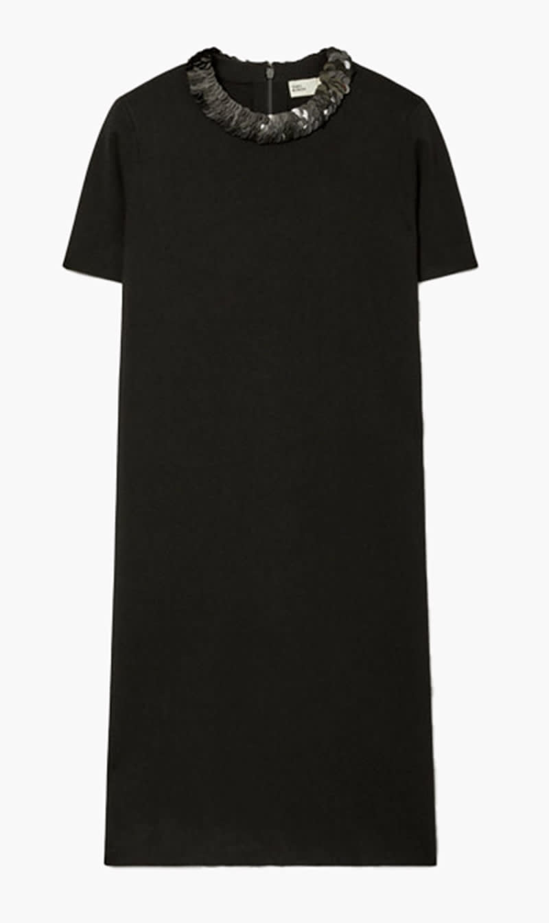 

Tory Burch Black Sequin Collared Wool Sweater Dress for Women | The Deal Outlet
