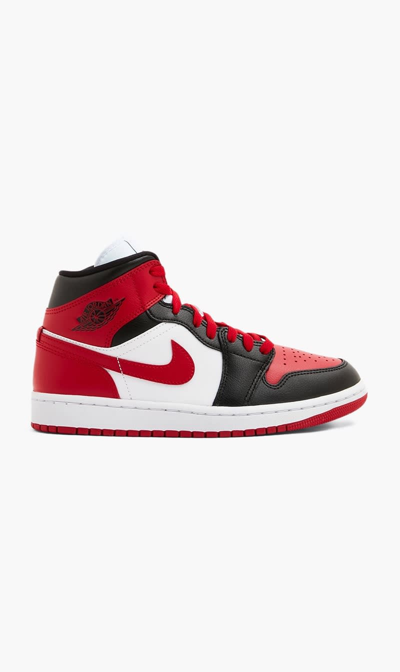 

Nike Red Air Jordan 1 Mid Alternate Bred Toe Sneakers for Women | The Deal Outlet